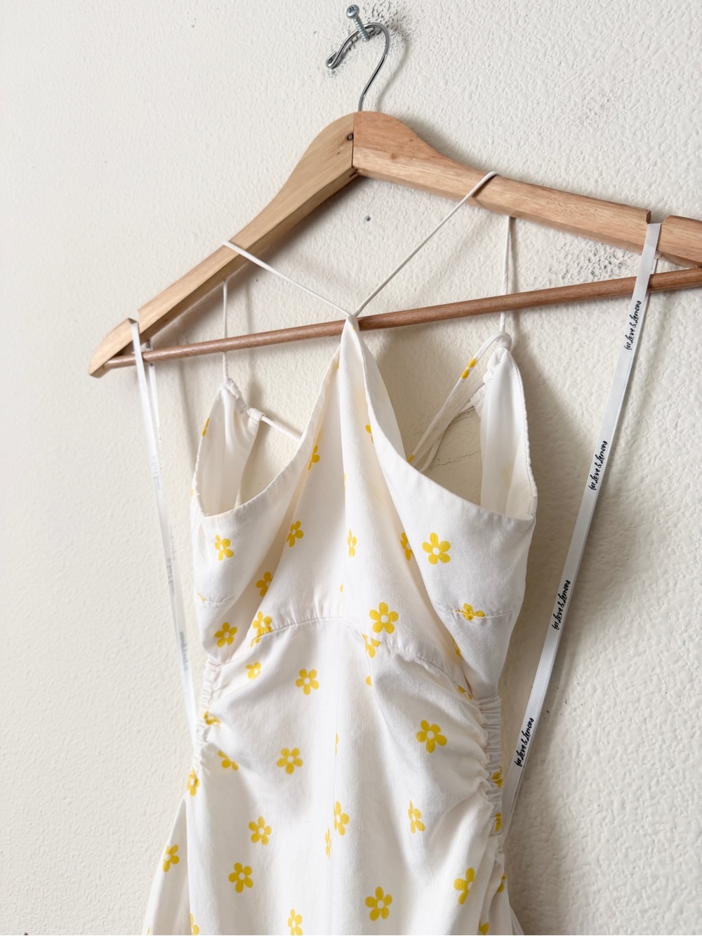 For Love & Lemons x Revolve SMALL Kyra white yellow floral mini dress - Picture 3 of 8